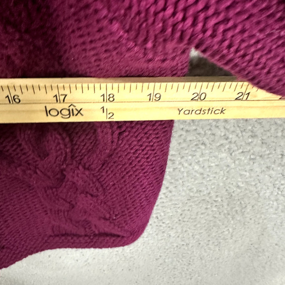 Fossil Cardigan Womens Large Purple‎ Button Fisherman Cableknit Vintage Y2K Glam - Picture 6 of 6